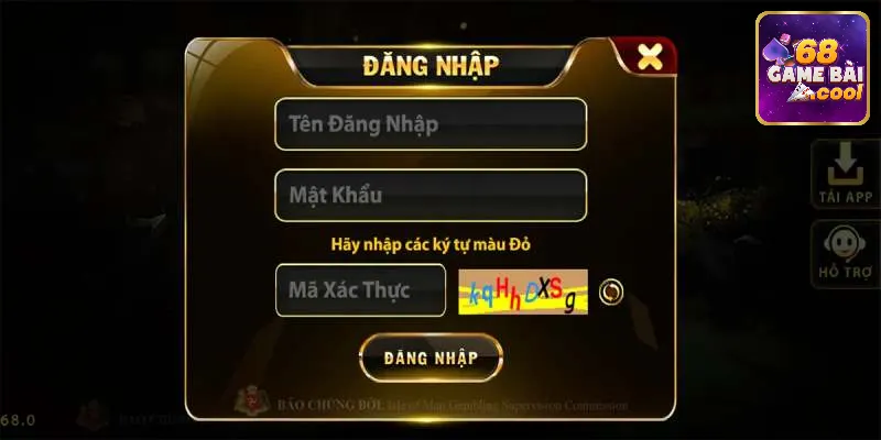 Điều kiện trước khi đăng nhập 68 game bài