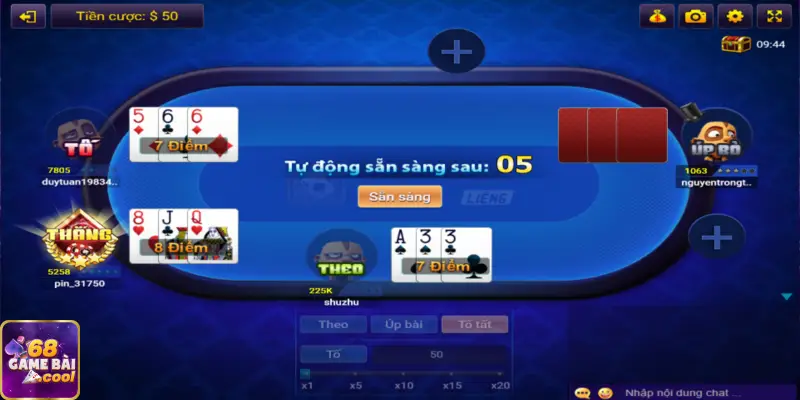 Kinh nghiệm chơi bài liêng tại 68 game bài